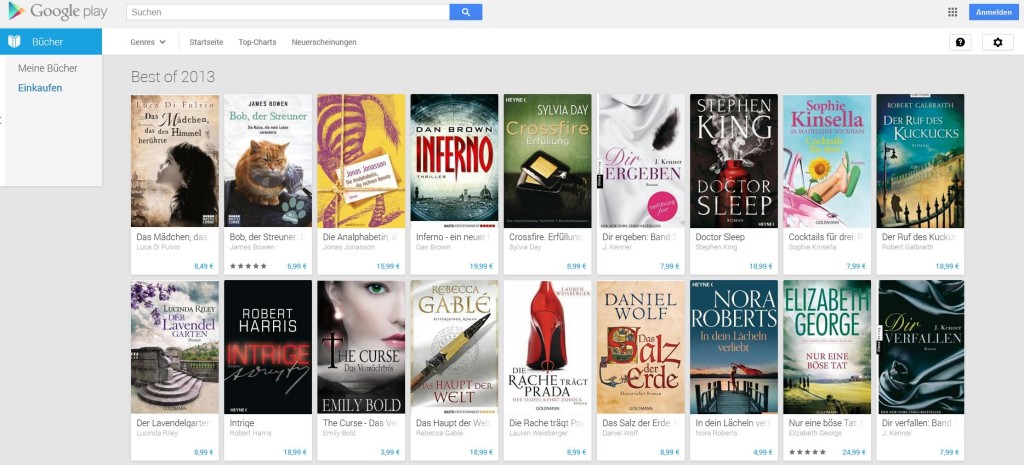 Google Jahresbestseller 2013